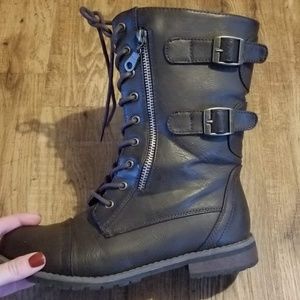 brown combat boots- journee collection 7.5